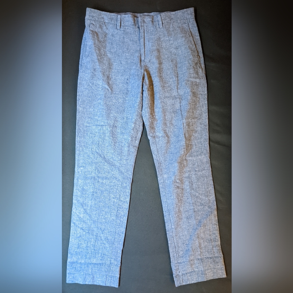 Perry Ellis slim fit light blue linen pants 30x30